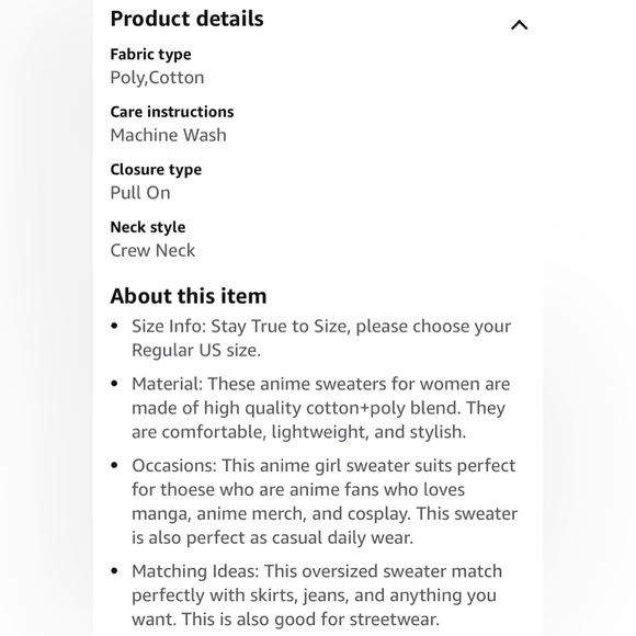 New FELLVISHK Anime Sweater Graphic Long Sleeve Oversize Knitwear 3D - Picture 7 of 8